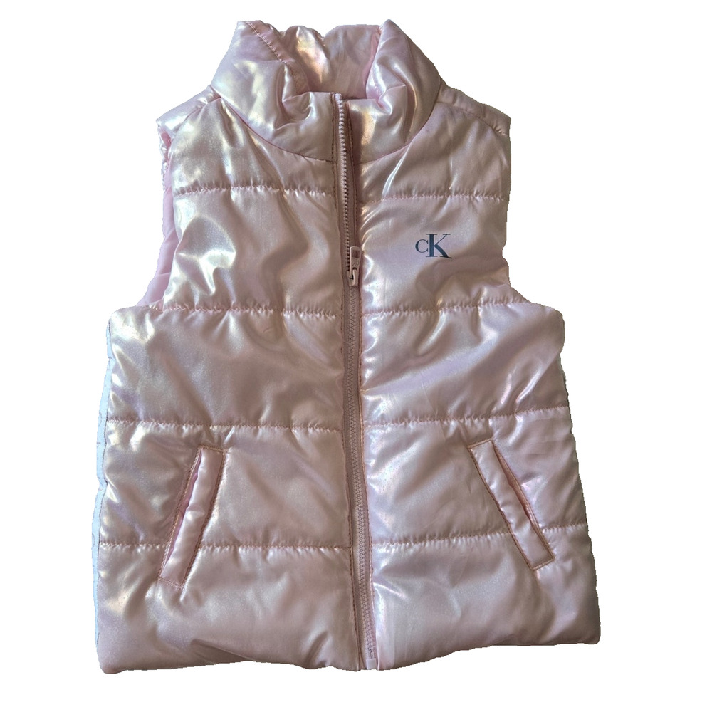 Calvin Klein Kids Iridescent Pink Puffer Vest – Size 3T, Excellent Condition
